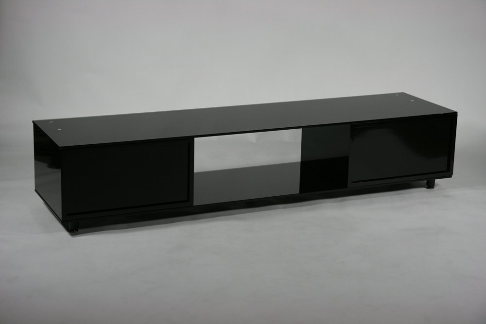 Amazon｜大型 液晶 ブラック 強化ガラステレビ台 V287｜ローボード